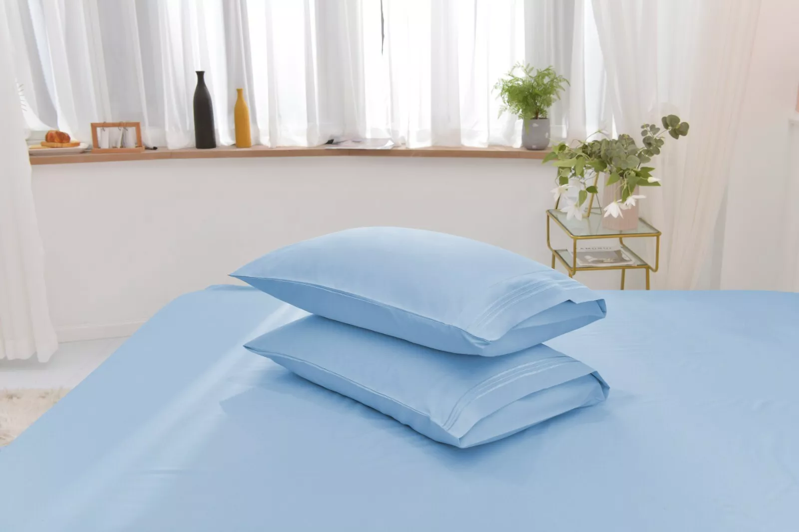 Huba Homes Premium Cool Bamboo Sheets Bamboo Bed Sheets Set King Light