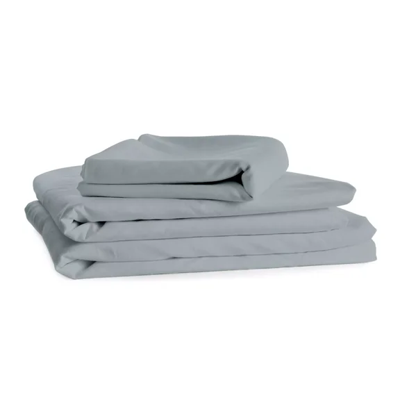 Huba Homes Queen Size Bed Sheets Egyptian Cotton Feel 1800 Count Set 4 Piece Bed Sheet Set silver