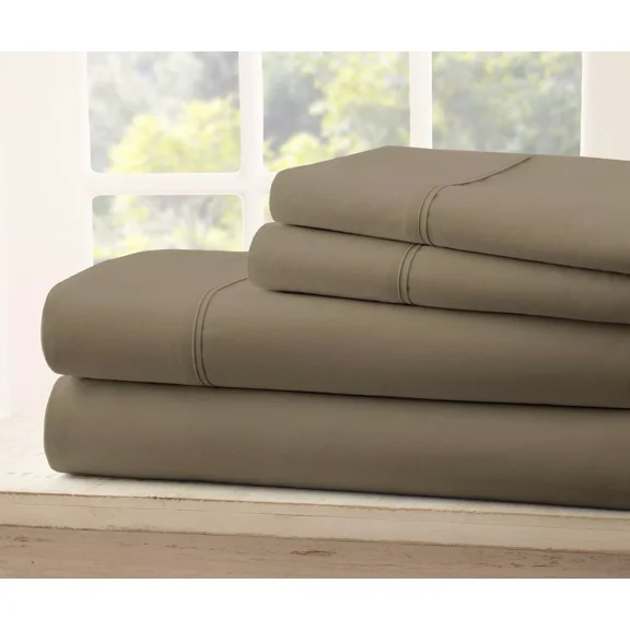 Huba Homes Royal Bliss Softest-Coolest-Deep Pockets-Elasticized-6PC Sheets Set Queen Size Mocha/ Taupe