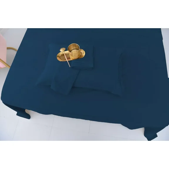 Huba Homes Split King Size Cool Bamboo Bedsheet Deep Pocket Bamboo Bed Sheet Sets 5 Pieces split king Dark Teal