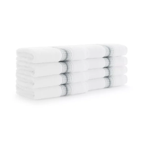 Huba Homes Turkish Washcloths, 8-Pack, Ombre Stripes, 13x13, 600 GSM, Luxury Soft & Plush