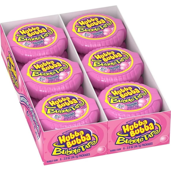 Hubba Bubba Bubble Tape, Awesome Original, 6 Feet of Gum, 12 Count, Pack of 1