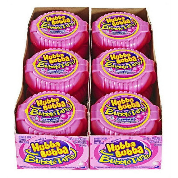 Hubba Bubba Bubble Tape, Awesome Original, 6 Feet of Gum, (12pk)