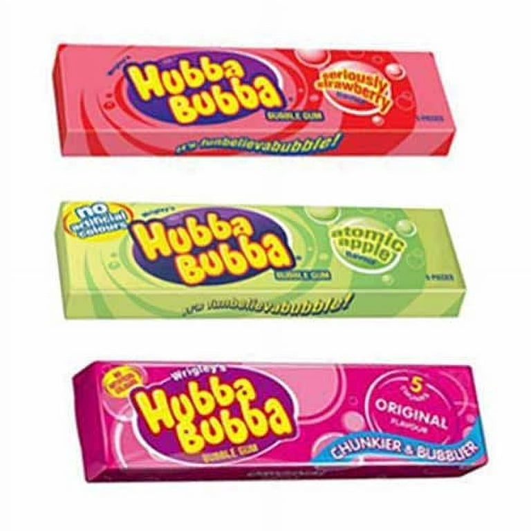 Hubba Bubba Bubblegum Mix Pack (Strawberry, Apple, Original) - 3 Packs 