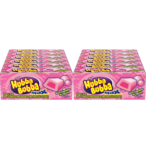 Hubba Bubba MAX Awesome Original Bubble 18 Count Ea. Pack (36 Pack Double Up)