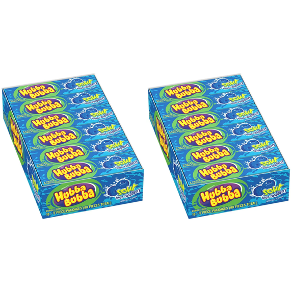 Hubba Bubba MAX Awesome Sour Blue Raspberry 18 Count Ea. Pack (36 Pack Double Up)