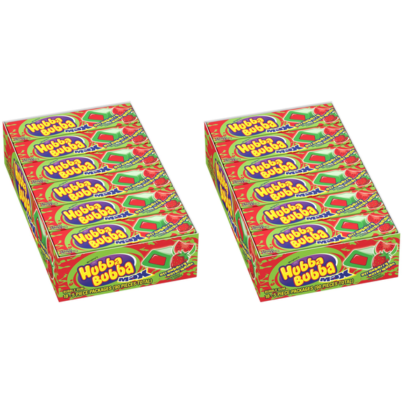 Hubba Bubba MAX Awesome Strawberry Melon 18 Count Ea. Pack (36 Pack Double Up)