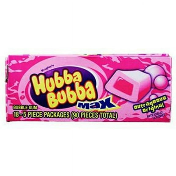 Hubba Bubba Max Outrageous Original Gum, 18 Count, {Imported from Canada}