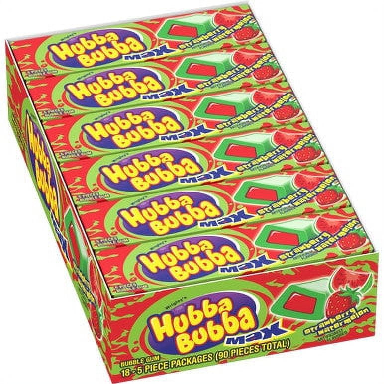 Hubba Bubba Max Strawberry Watermelon Bubble Gum, 5 Piece