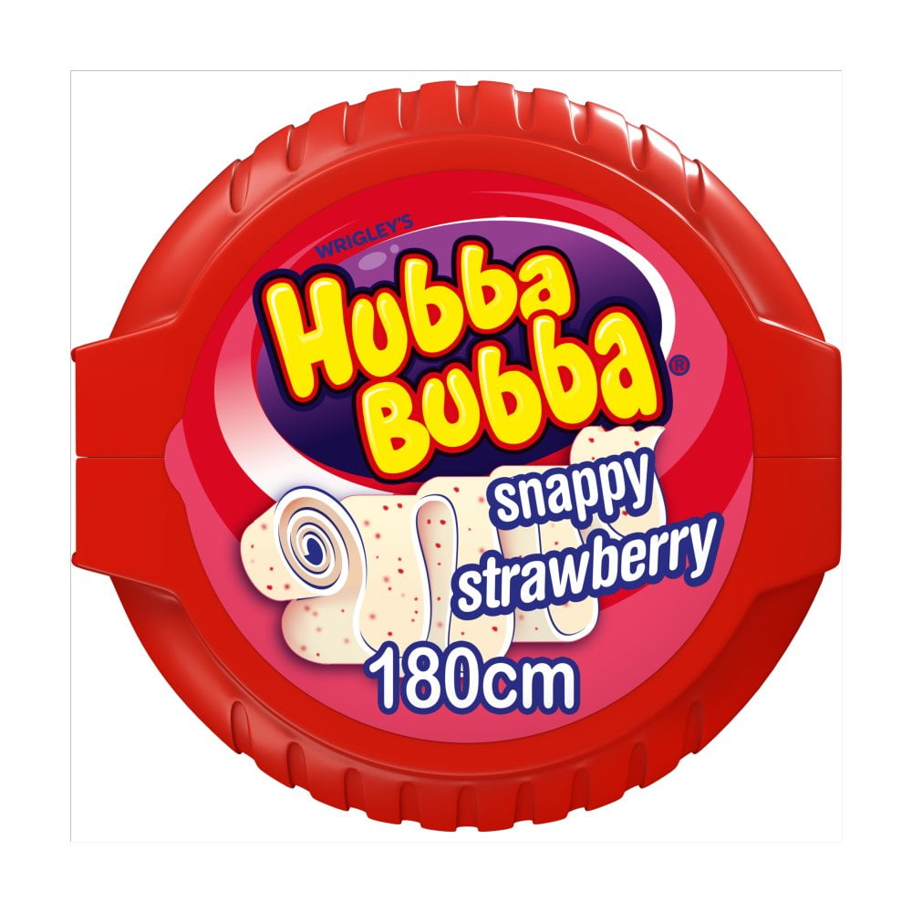 Hubba Bubba Snappy Strawberry Bubble Gum Mega Long Tape 56g (pack of 12 ...