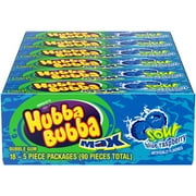 Hubba Bubba Sour Blue Raspberry Max Bubble Gum, 90 Pieces Box