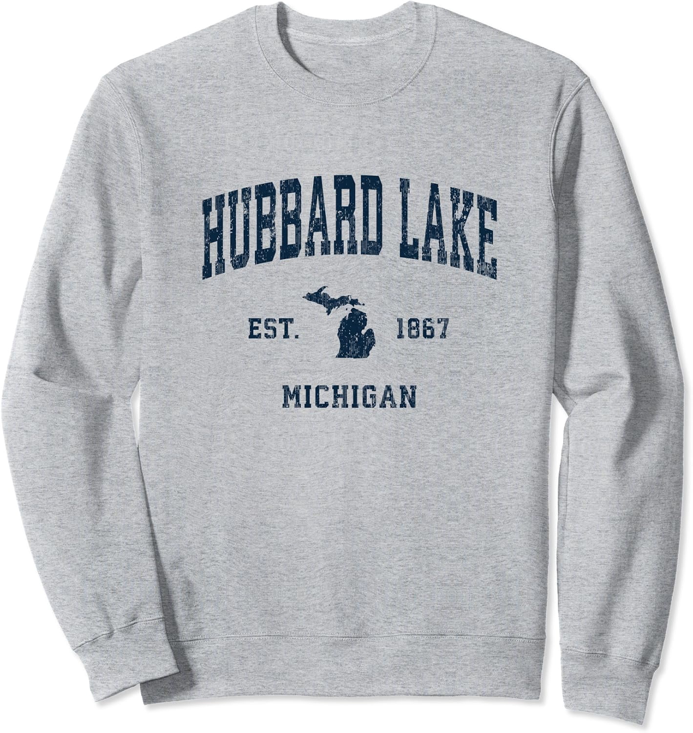Hubbard Lake Michigan Mi Vintage Athletic Navy Sports Design Sweatshirt ...