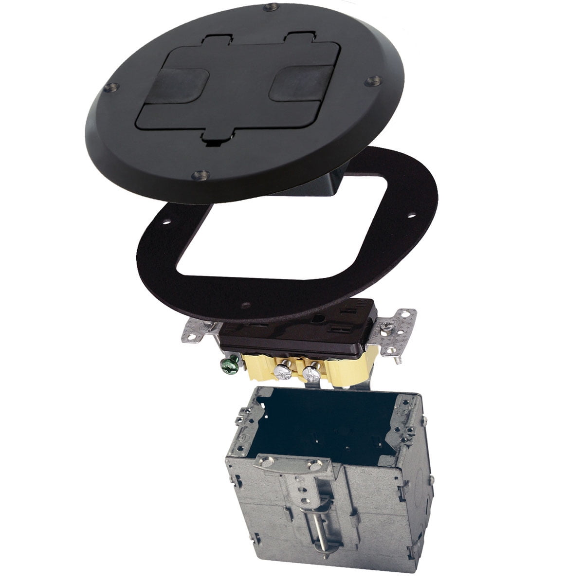 Hubbell Raco 6239NI Nickel Plated Concealed Receptacle Floor