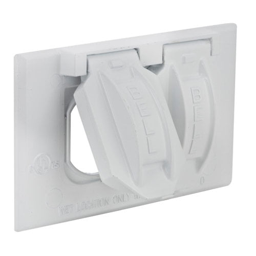 Hubbel Electric Raco White Single Gang Weatherproof Duplex Box Cover  5180-6