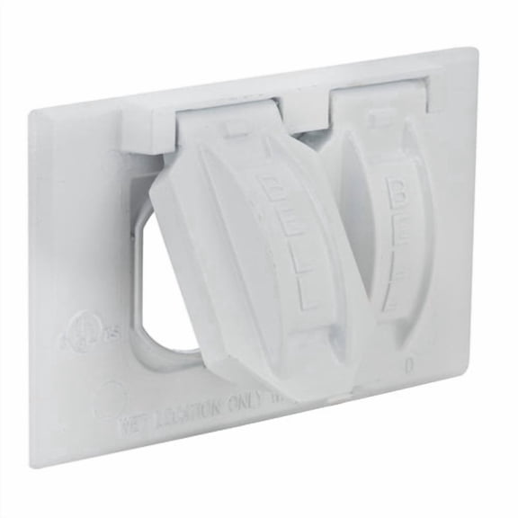 Hubbel Electric Raco White Single Gang Weatherproof Duplex Box Cover  5180-6