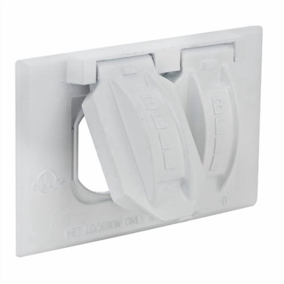 Hubbel Electric Raco White Single Gang Weatherproof Duplex Box Cover 5180-6