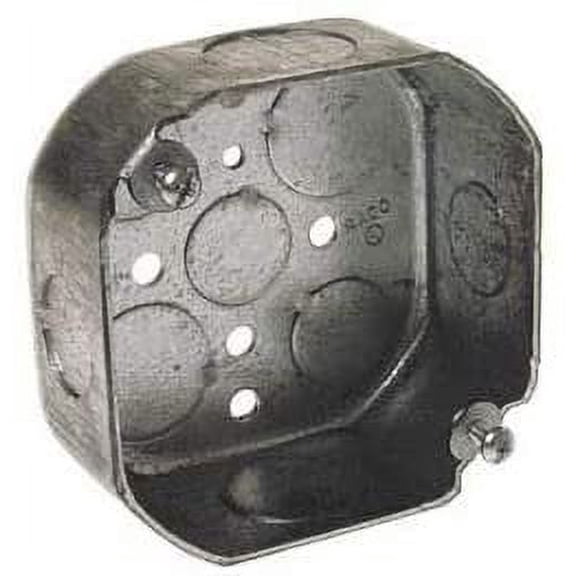 Hubbell 127 Octagon Box 4", 1-1/2" Deep, 1/2" & 3/4" Side Knockouts - Pkg Qty 50