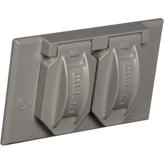 Hubbell 5180-5 Weatherproof Device Cover, 1 Gang, 2-13/16 In L X 4-9/16 In W, Gray, quot, Grey