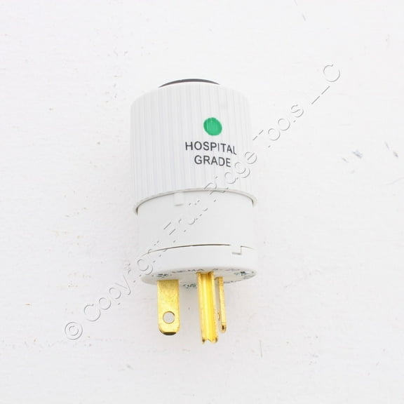 Hubbell 520HSP Hospital Grade Straight Blade Plug 2P3W NEMA 5-20R 20A 125V