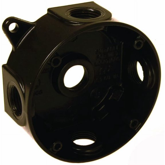 Hubbell 5361-2 Bell Raco Splice Box, 16.1 Cu-In, 4 In Dia X 1-1/2 In D, Gray