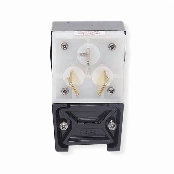 Straight Blade Plug, 10-50P, 50 A, 125/250V AC, 3 Pole, Screw Terminals, Non-Grounded