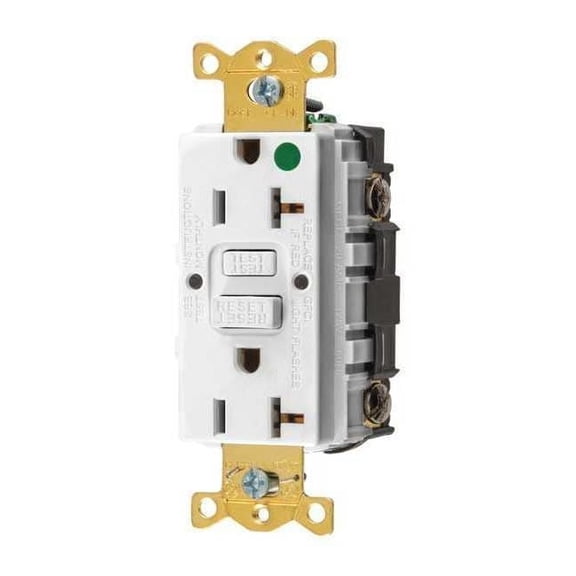 Hubbell Autoguard Hospital Grade Standard Gfci Receptacle, White, Nema 5-20R, 125 Volts, 20 Amps