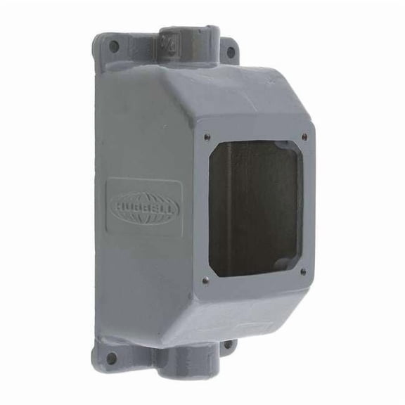 Hubbell Wiring Device-Kellems Back Box,20/30A,3/4"Hub,Straight,Metllic FT202W