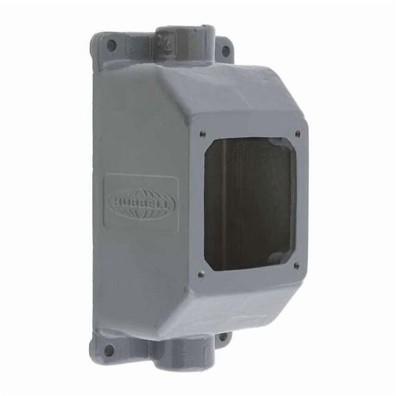 Hubbell Wiring Device-Kellems Back Box,20/30A,3/4"Hub,Straight,Metllic FT202W