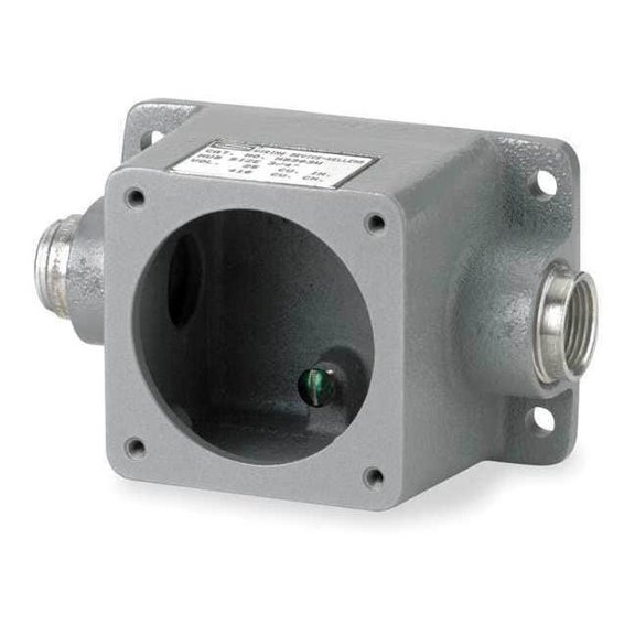 Hubbell Back Box,60A,1" Hub,Straight,Metallic MB604W