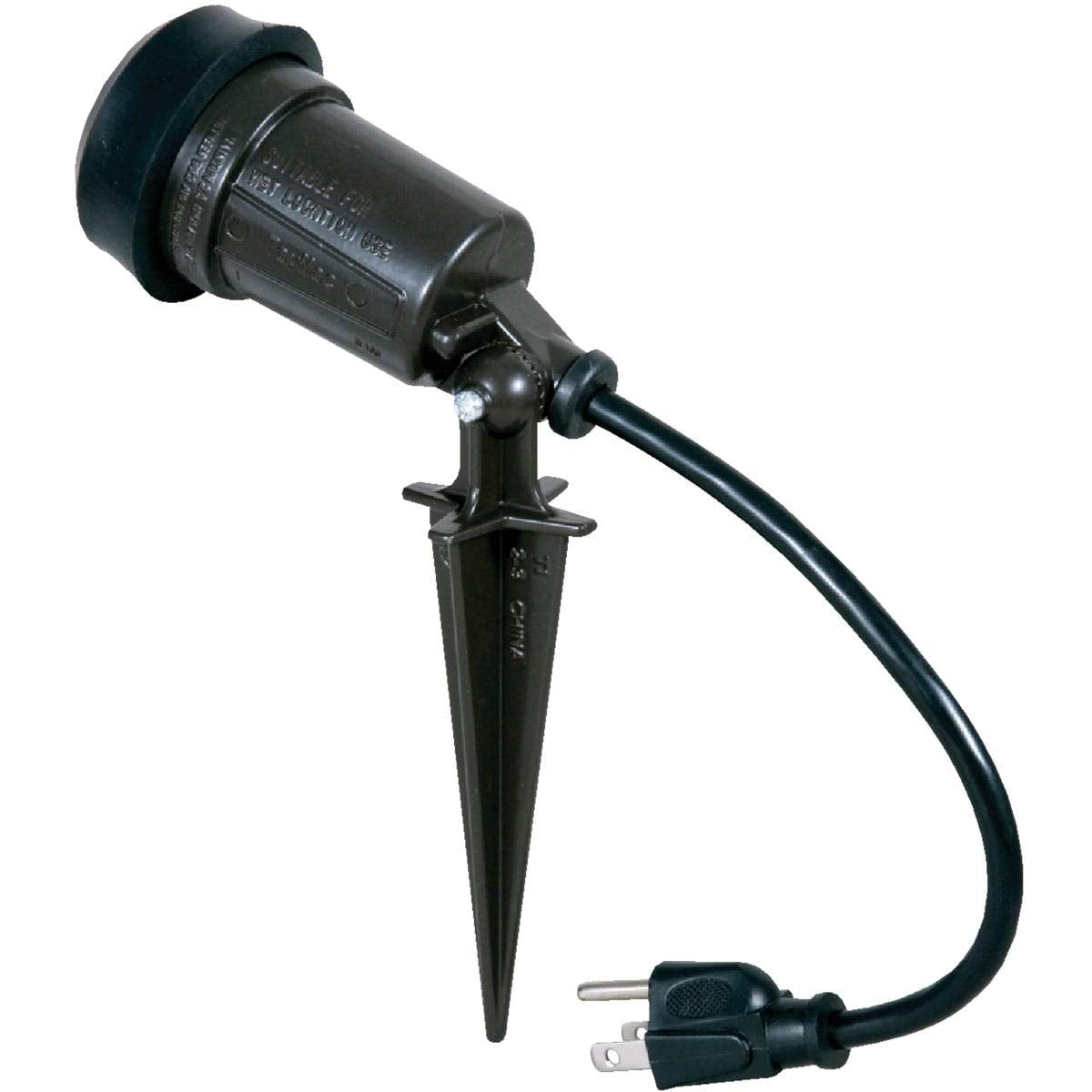 Spike Light 10.875" Black Steel Adjustable Outdoor Lighting