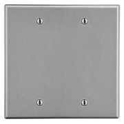 Hubbell Wiring Device-Kellems BlnkBxMntWllPlt,Stnd;Gray,2Gng,Smth Stn P23GY