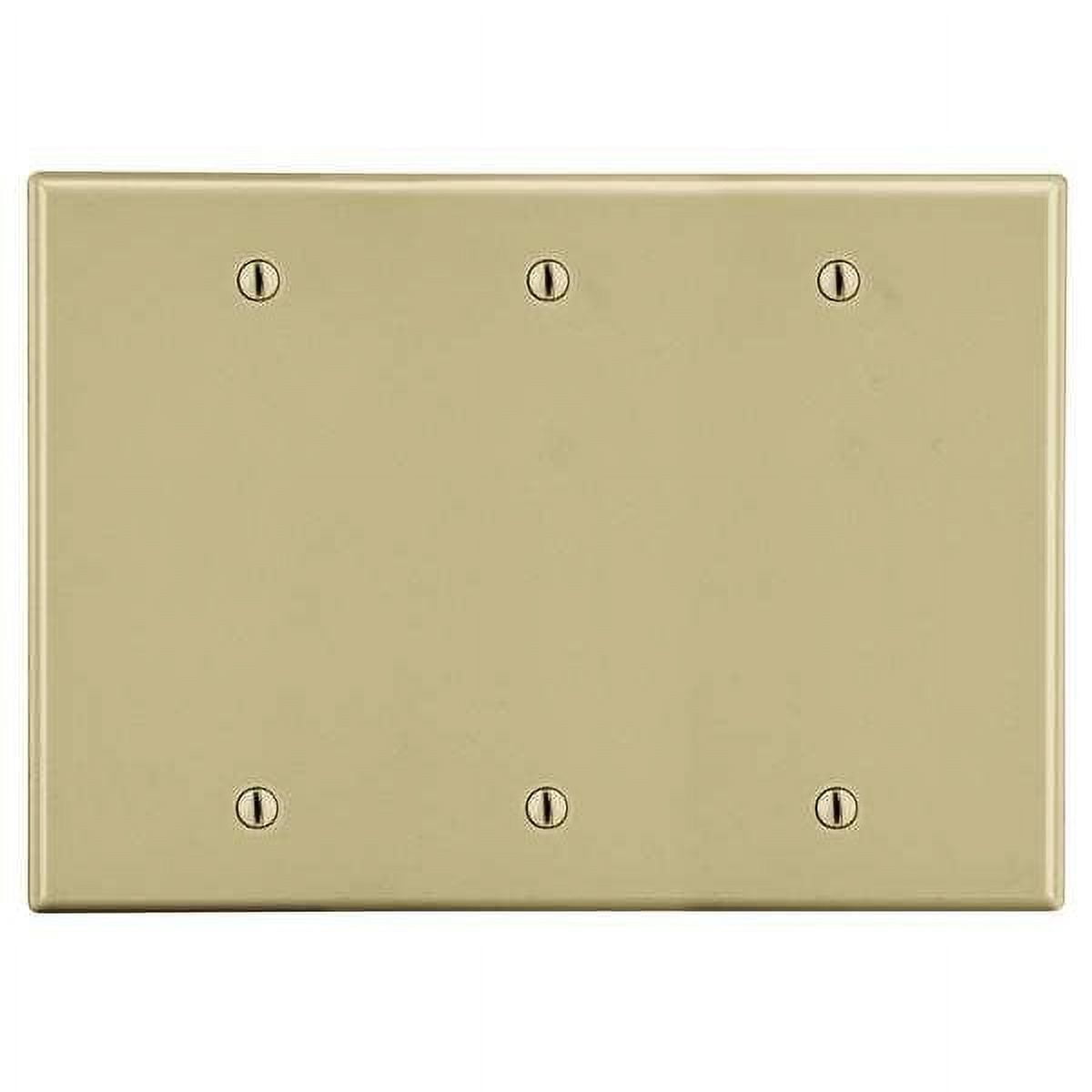 Ivory Satin 3-Gang Blank Box Mount Wall Plate