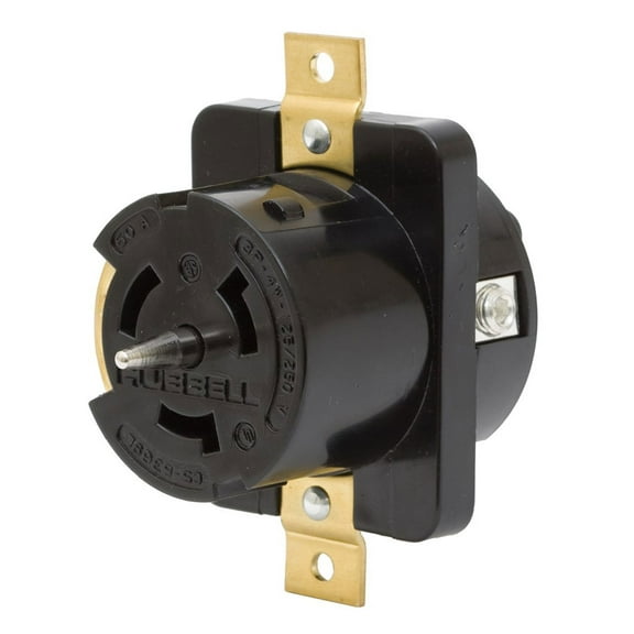 Hubbell CS-6369L 50-Amp 125/250-Volt 3-Pole 4-Wire Twist-Lock Receptacle