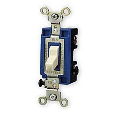 Hubbell CS115I Commercial Grade Single Pole Ivory Toggle Light Switch 15 Amp 120/277V AC