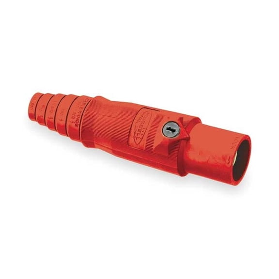Hubbell Wiring Device-Kellems Connector,Double Set Screw,Red,Male HBL400MR