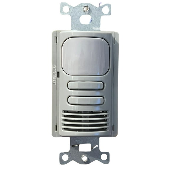 Hubbell Current LightHawk Dual Technology Wall Switch Occupancy Sensor, US/PIR, Neutral Wire, Grey, Ultrasonic and Passive Infrared, 1000 square foot coverage, 180 degree,  120/277VAC,  LHDCMTD2-N-GY