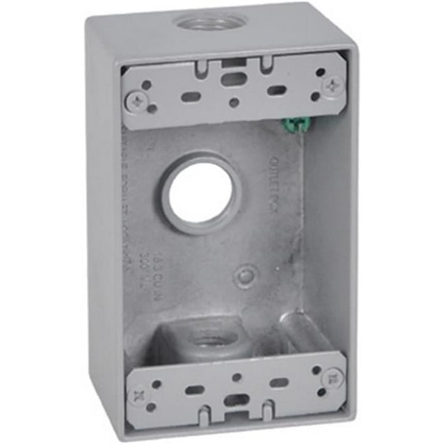 Hubbell Electrical FSB50-3X 1 Gang Rectangular Outlet Box- Gray