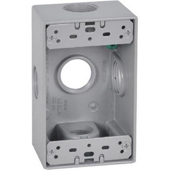 Hubbell Electrical FSB75-5X 1 Gang Rectangular Outlet Box- Gray