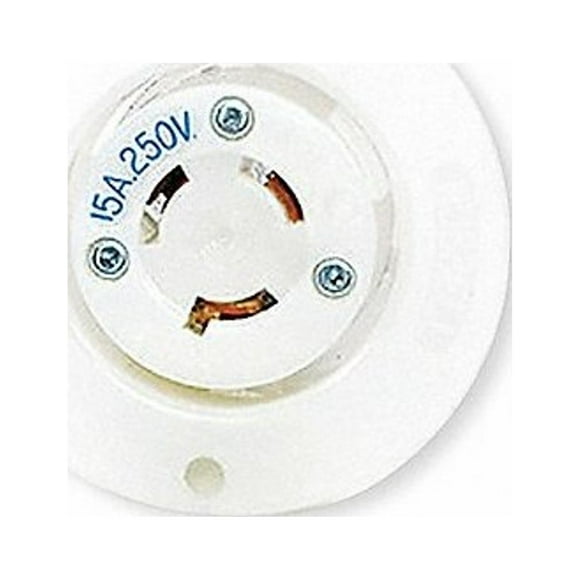 Hubbell Wiring Device-Kellems Flng Lck Recpt,15 A;Wht;Nyl,L6-15R,1Gng HBL4585C