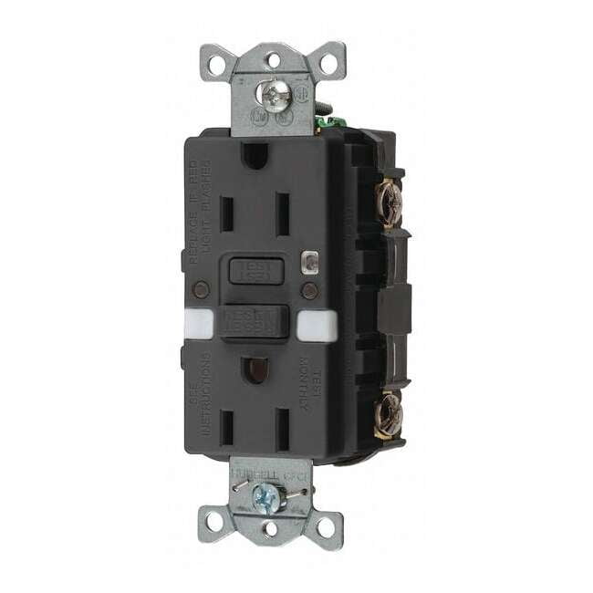 GFCI Rceptcle, Commer., Blk, 15A, 0.5 HP GFRST15BKNL