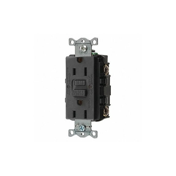 Hubbell Wiring Device-Kellems GFCI Rceptcle,Commer.,Blk,15A,0.5 HP GFRWR15BLK