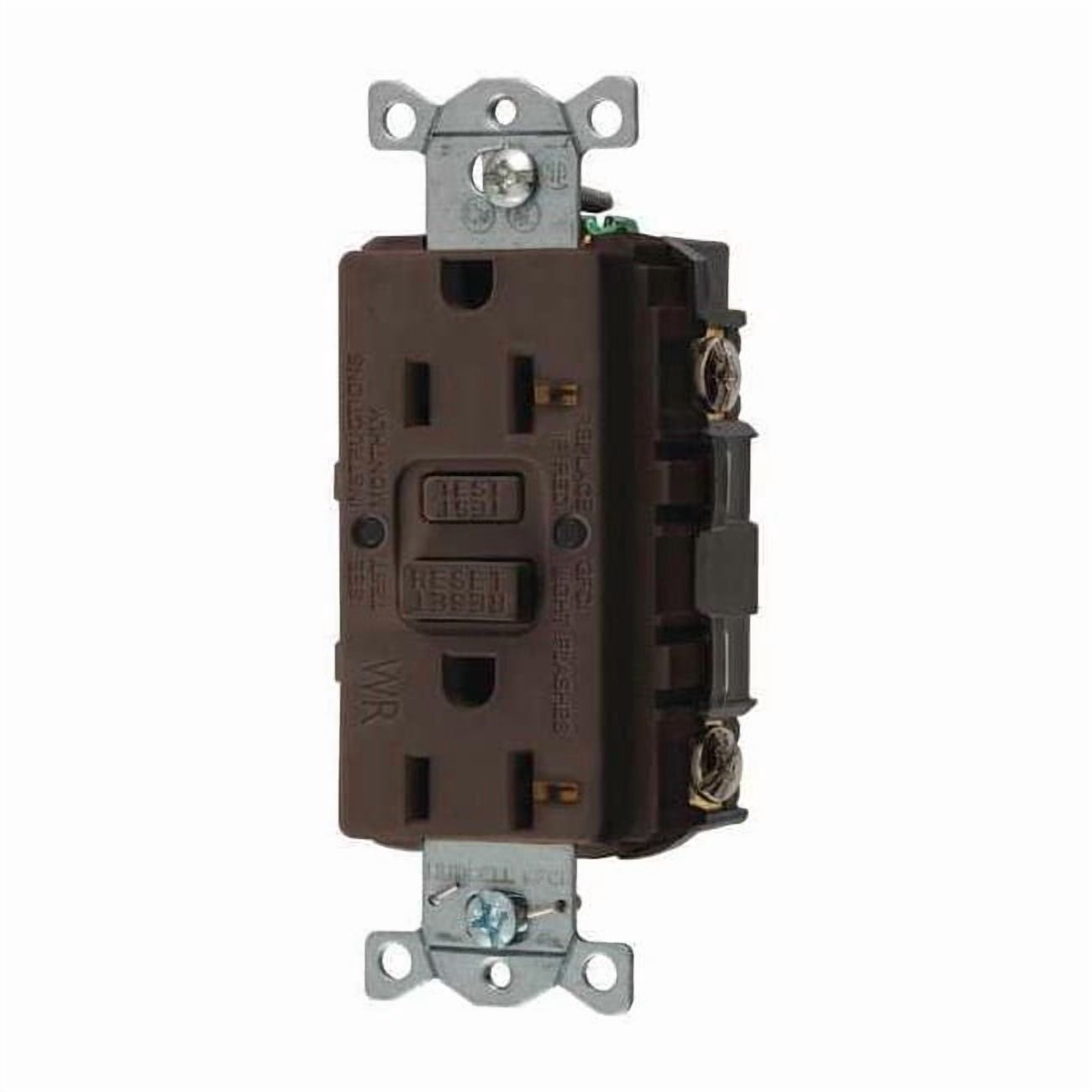 Hubbell Wiring Device-Kellems GFCI Rceptcle, Commer., Brwn, 20A, 1 HP GFRWR20