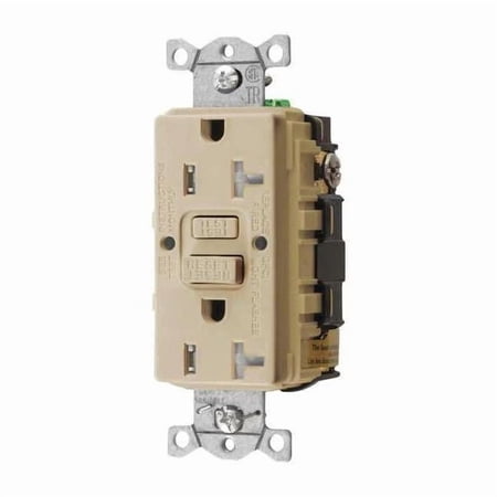 Hubbell Wiring Device-Kellems GFCI Rceptcle, Commer., Ivry, 20A, 1 HP GFRTR20I