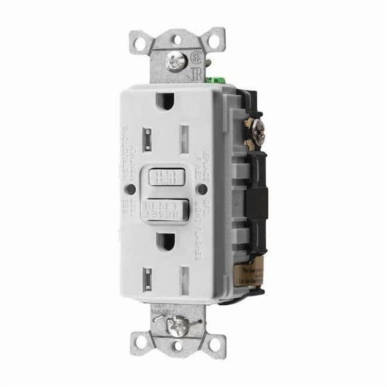 Hubbell Wiring Device-Kellems GFCI Rceptcle, Commer., Wht, 15A, 0.5 HP GFRTR15W