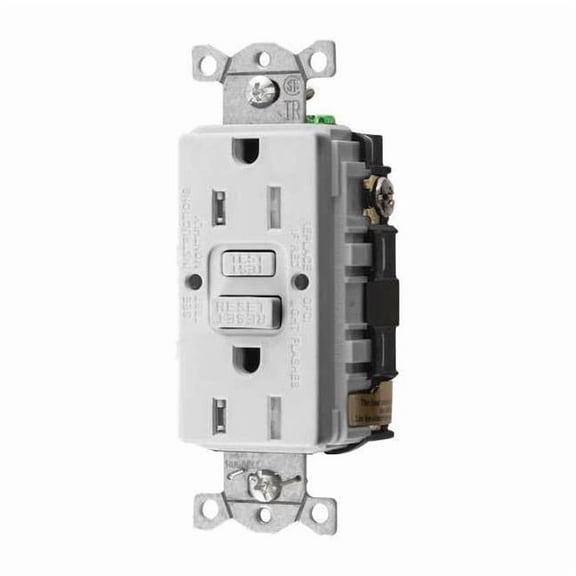 Hubbell Wiring Device-Kellems GFCI Rceptcle, Commer., Wht, 15A, 0.5 HP GFRTR15W