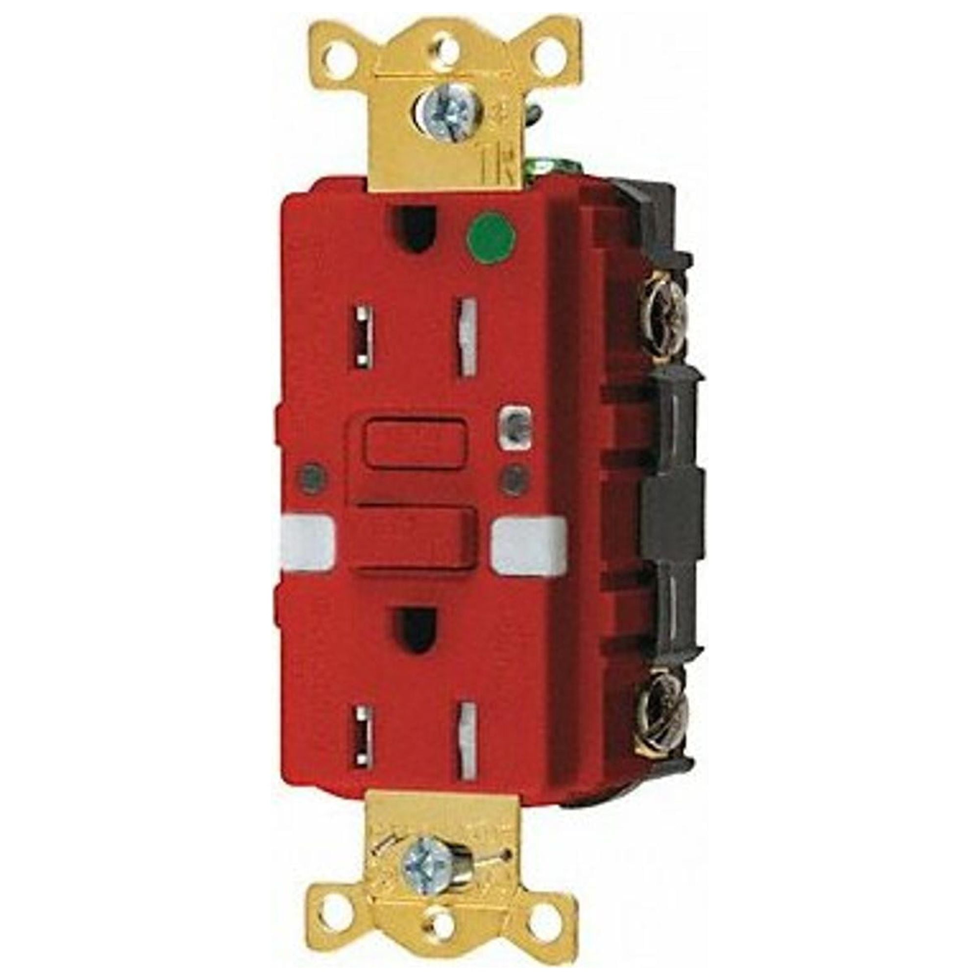 Hubbell GFCI Rceptcle,Hspital,Red,15A,0.5 HP  GFTRST82RNL