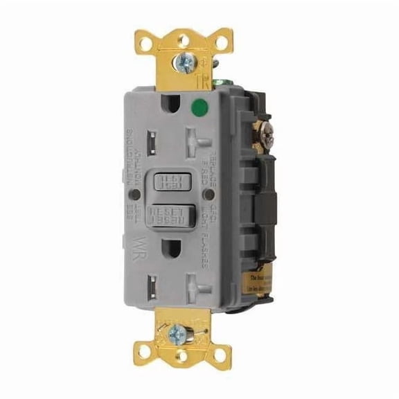 GFCI Receptacle, 20A, 125VAC, 5-20R, Gray GFRTW83GRY