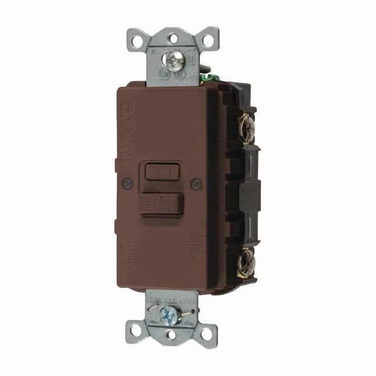 GFCI Receptacle, 20A, 125VAC, 5-20R, Brown GFBFST20
