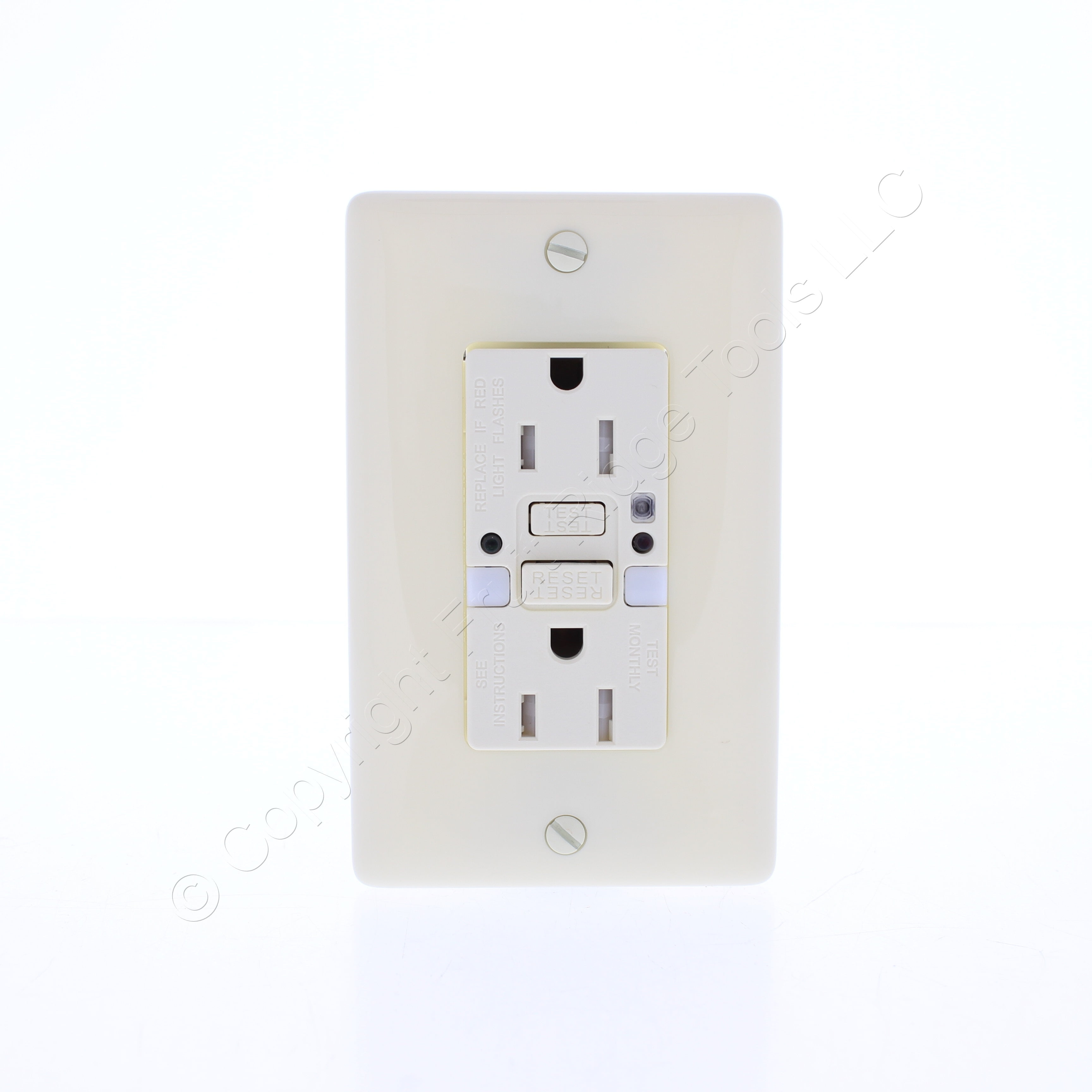 Hubbell GFTRST15ALNL Almond SelfTest GFCI Outlet Nightlight Tamper Resistant 15A