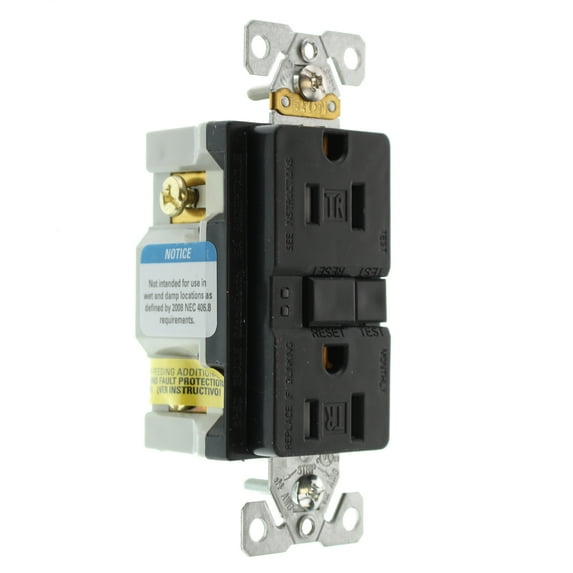 Hubbell GFTRST15BKZ Self-Test Tamper GFCI Receptacle, TR, 15-Amp, 120-Volt, Black, (50-Pack)